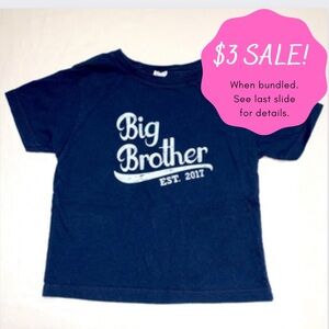 $3 💥 Big Brother Navy Blue Short Sleeve Tee Shirt Boy’s 3 Top TShirt Summer